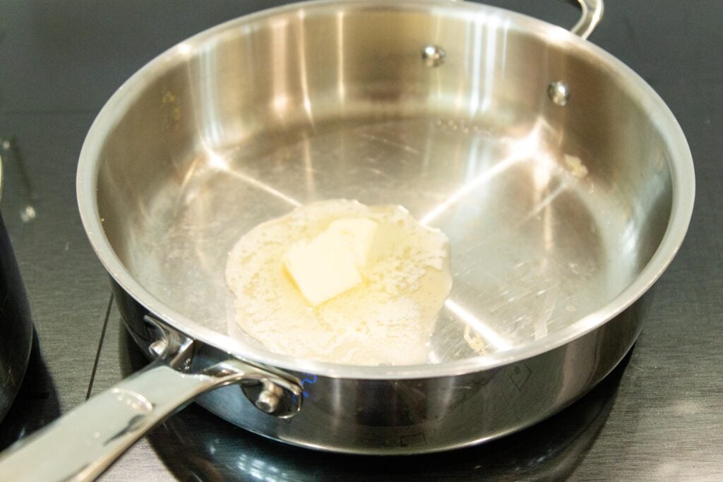 butter melting in a pan