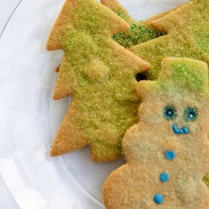 Christmas tree and snowman cookie
