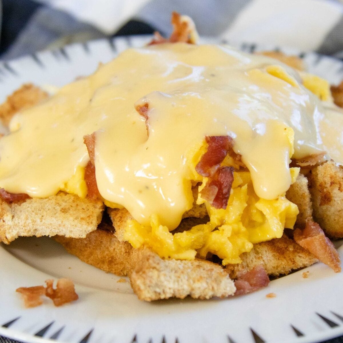 breakfast haystack on a plate