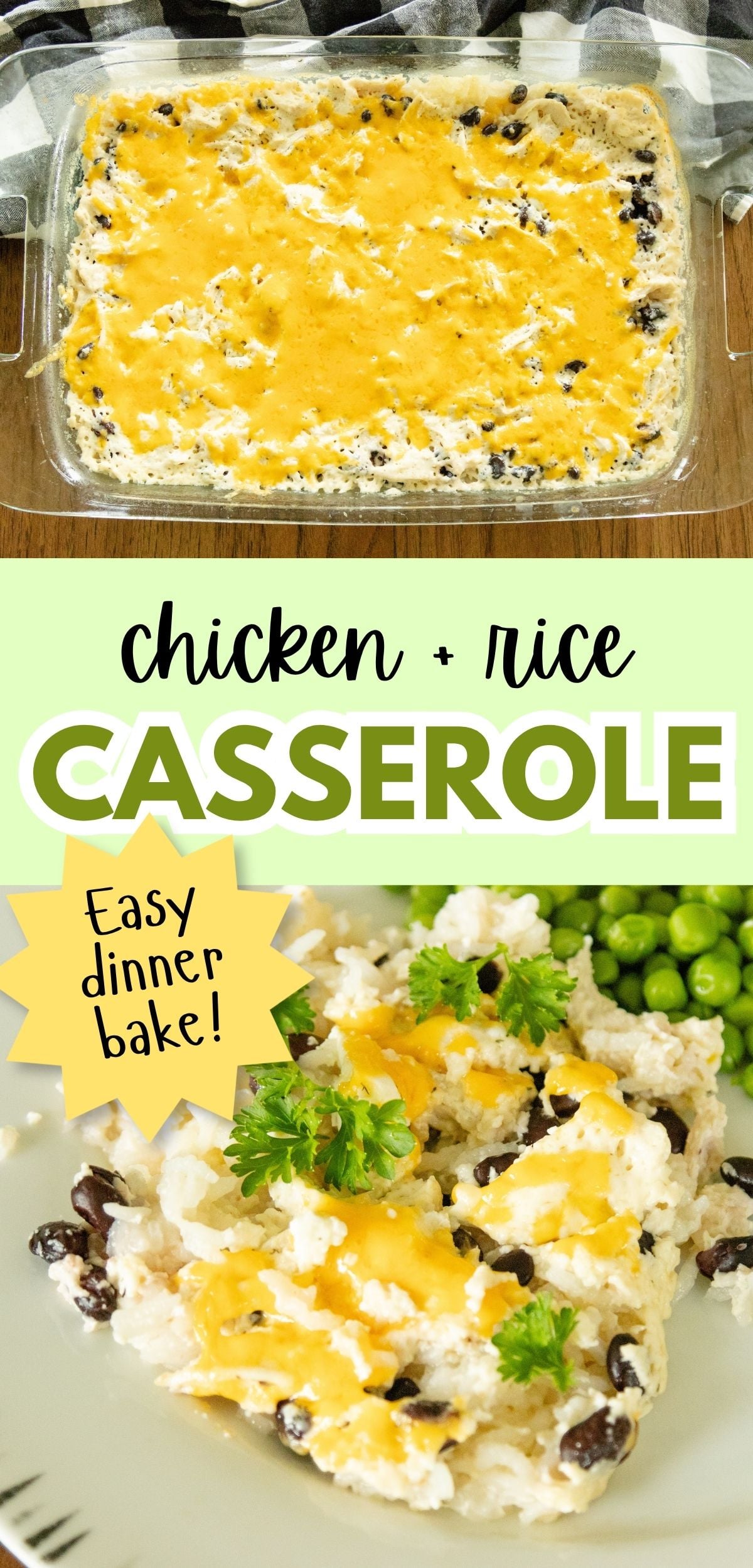 ranch chicken rice casserole recipe pin image