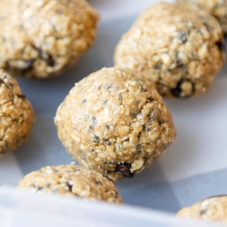 thumbnail image for easy no bake protein balls post