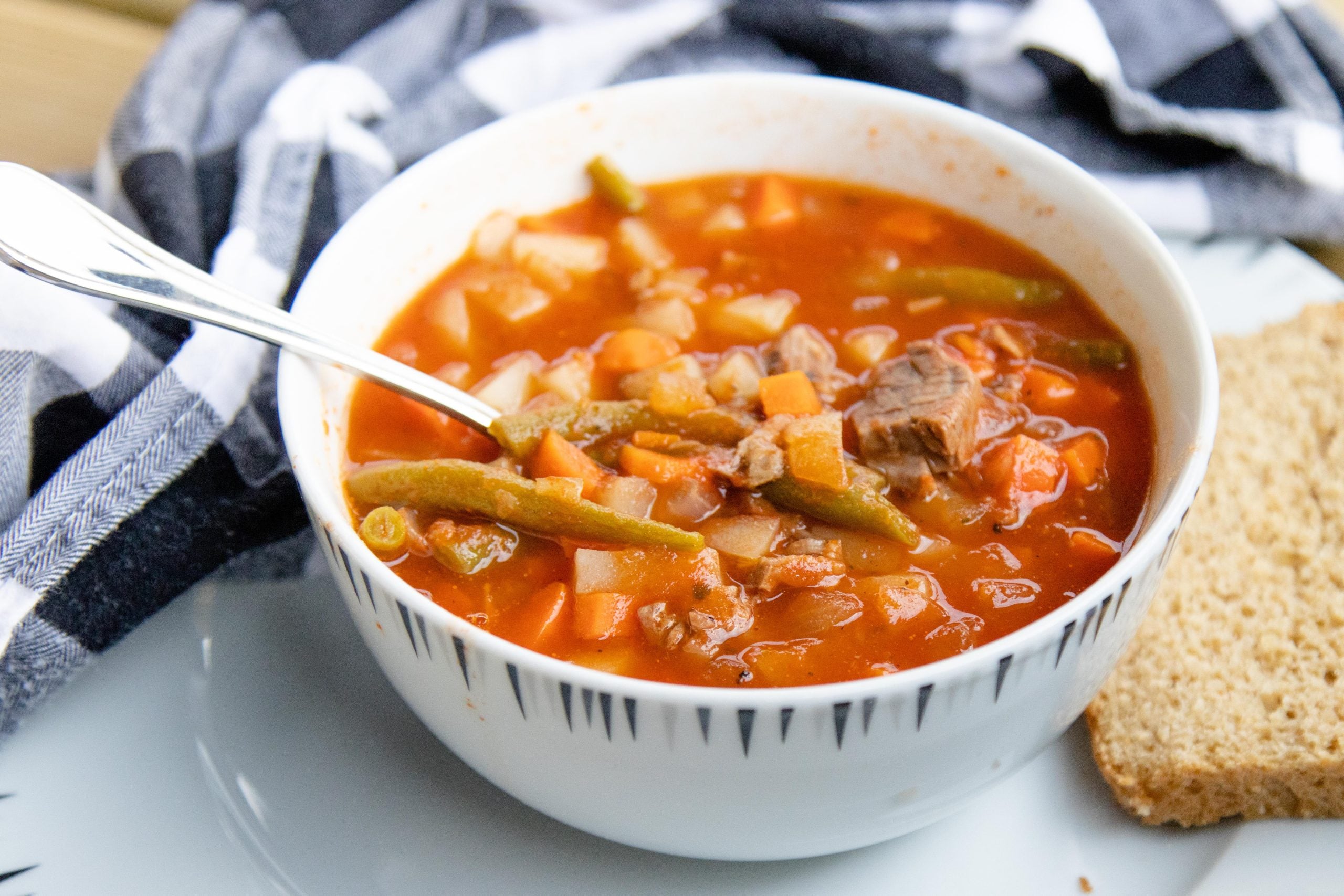 bowl of vegetable beef soup