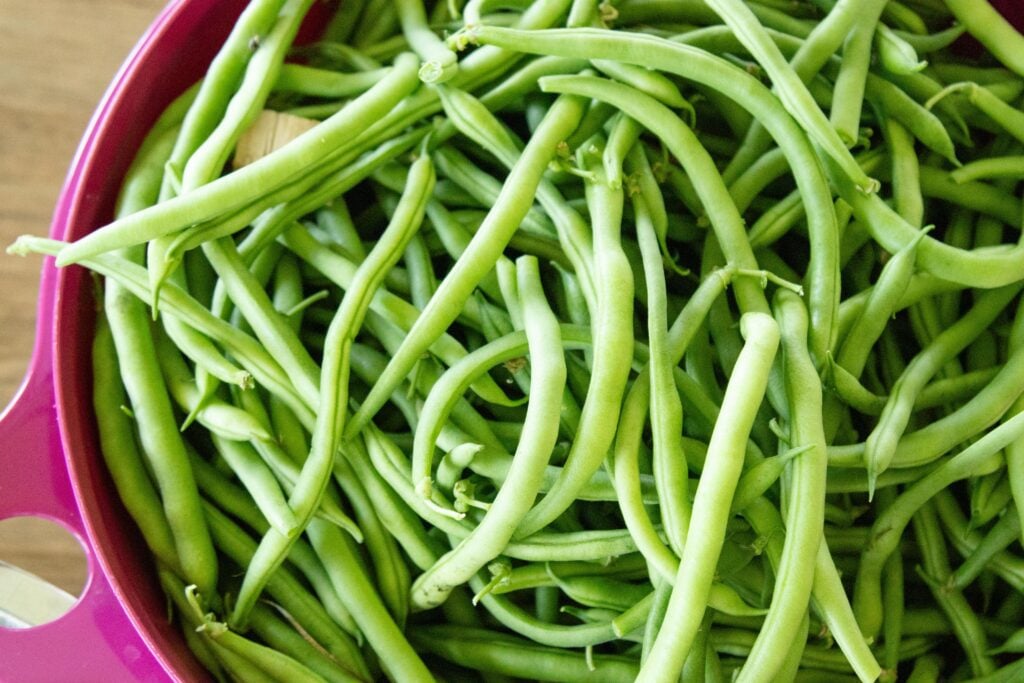 green beans in a dish