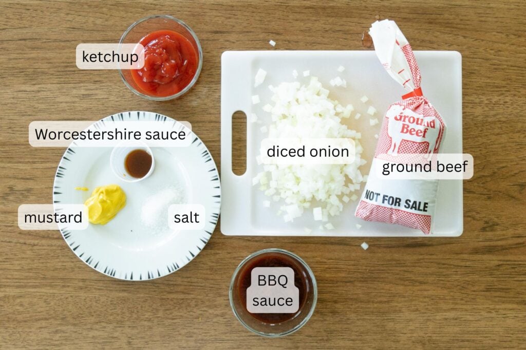 ingredients for sloppy joes setting on the table