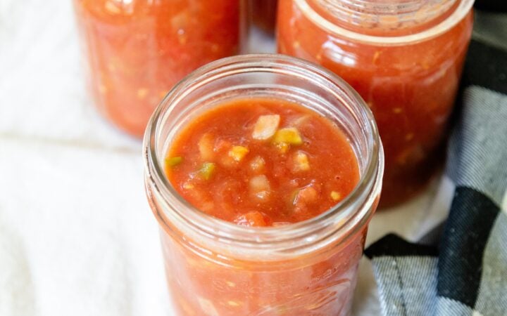 an open jar of salsa