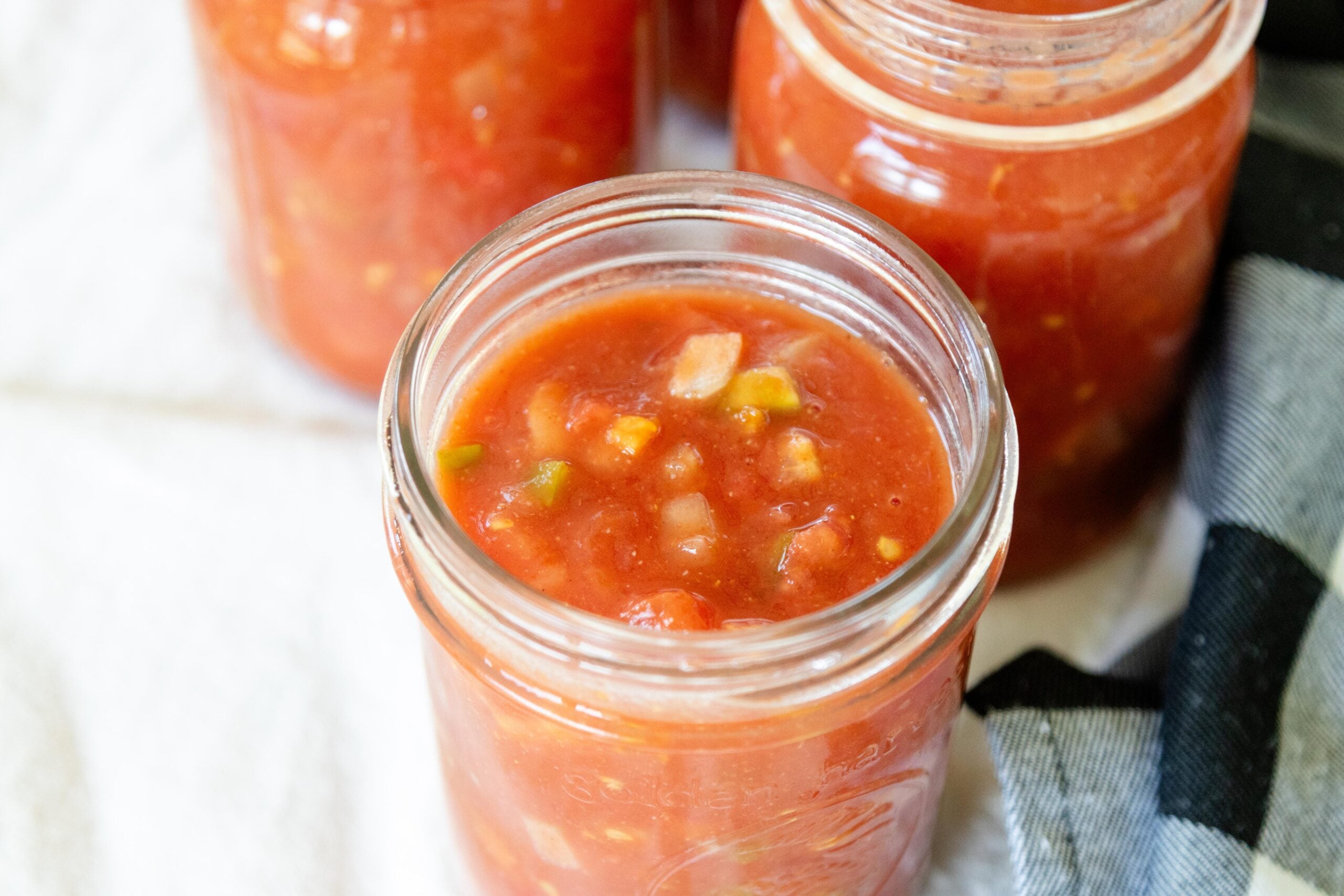 an open jar of salsa