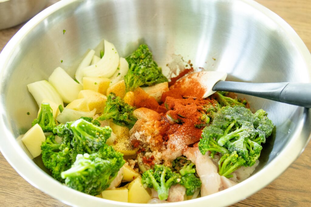 all the ingredients in a a mixing bowl