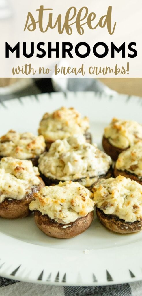 pin image for stuffed mushrooms