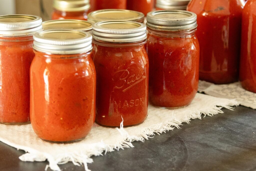 canned pizza sauce on the counter