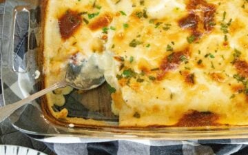 scalloped potatoes in a pan