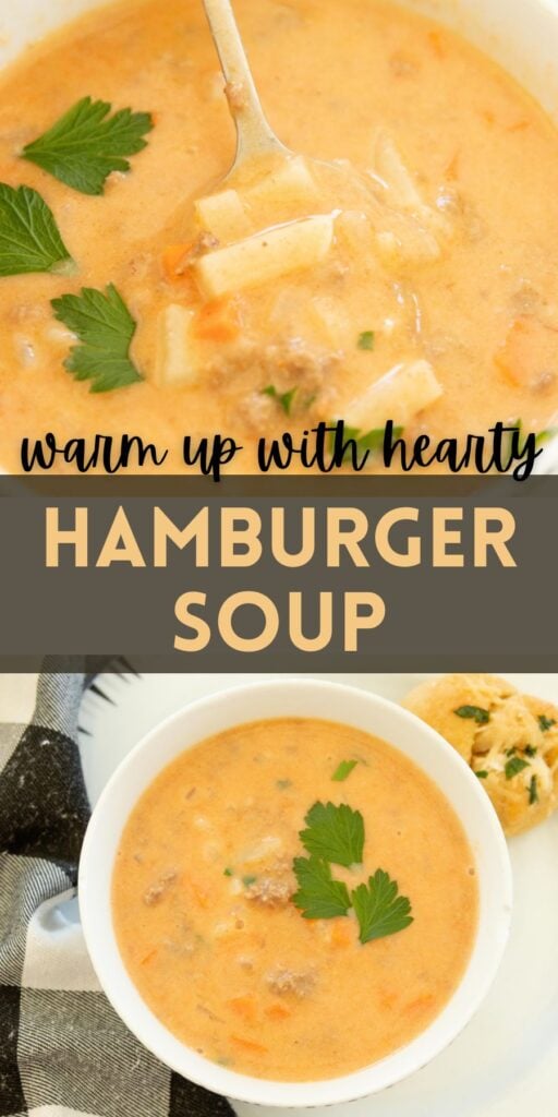 pin image for hearty hamburger soup