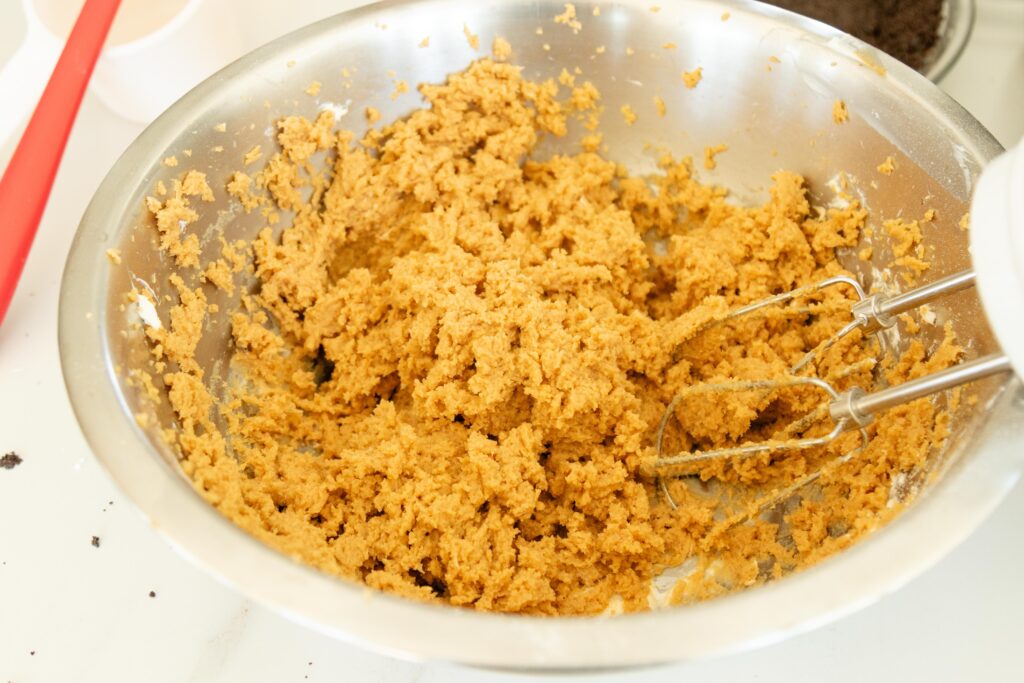 the peanut butter mixture in a bowl