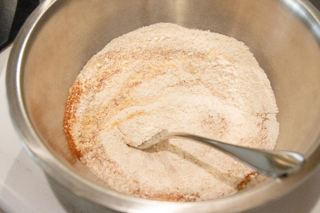 stirring the flour mixture