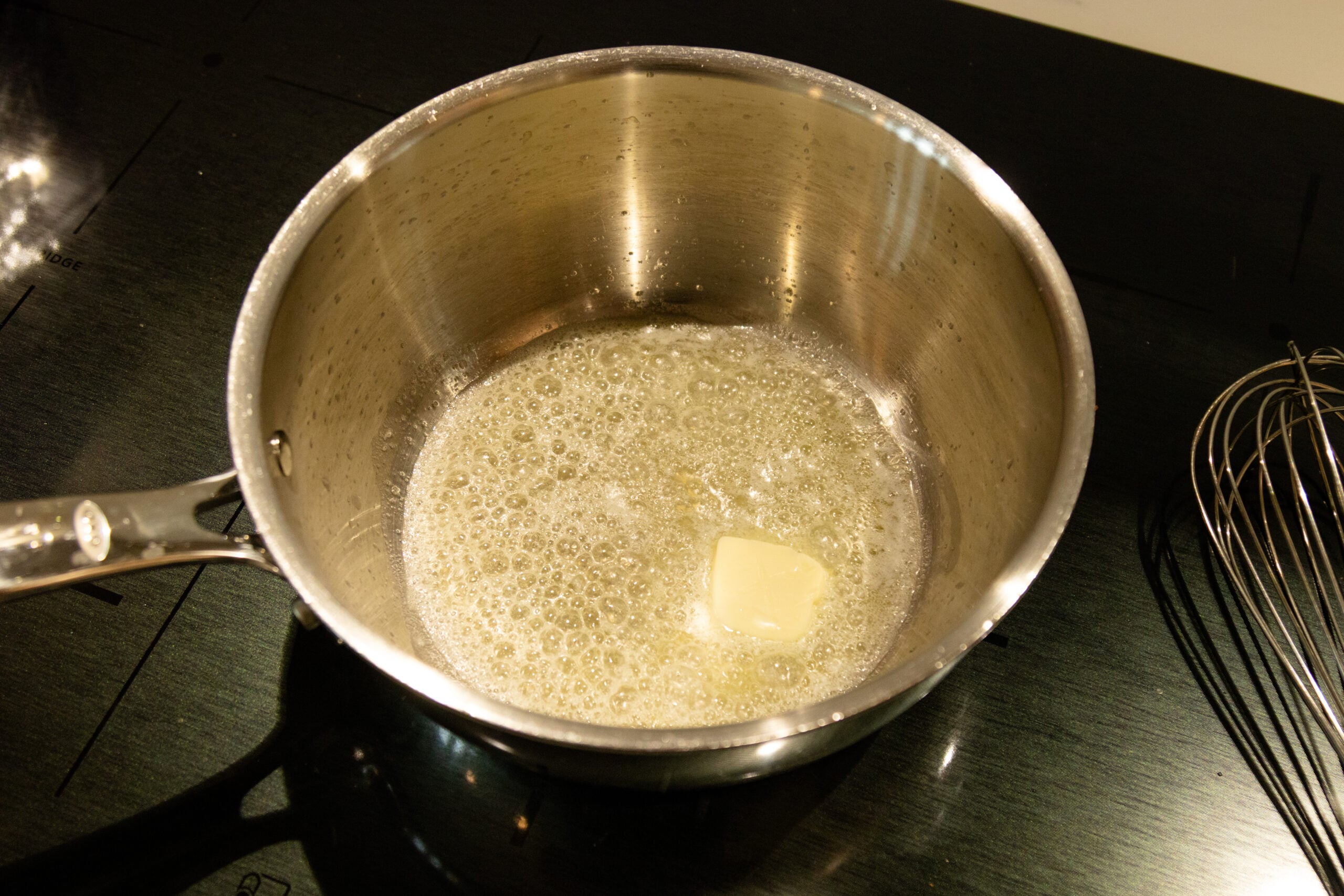 butter melting in a saucepan