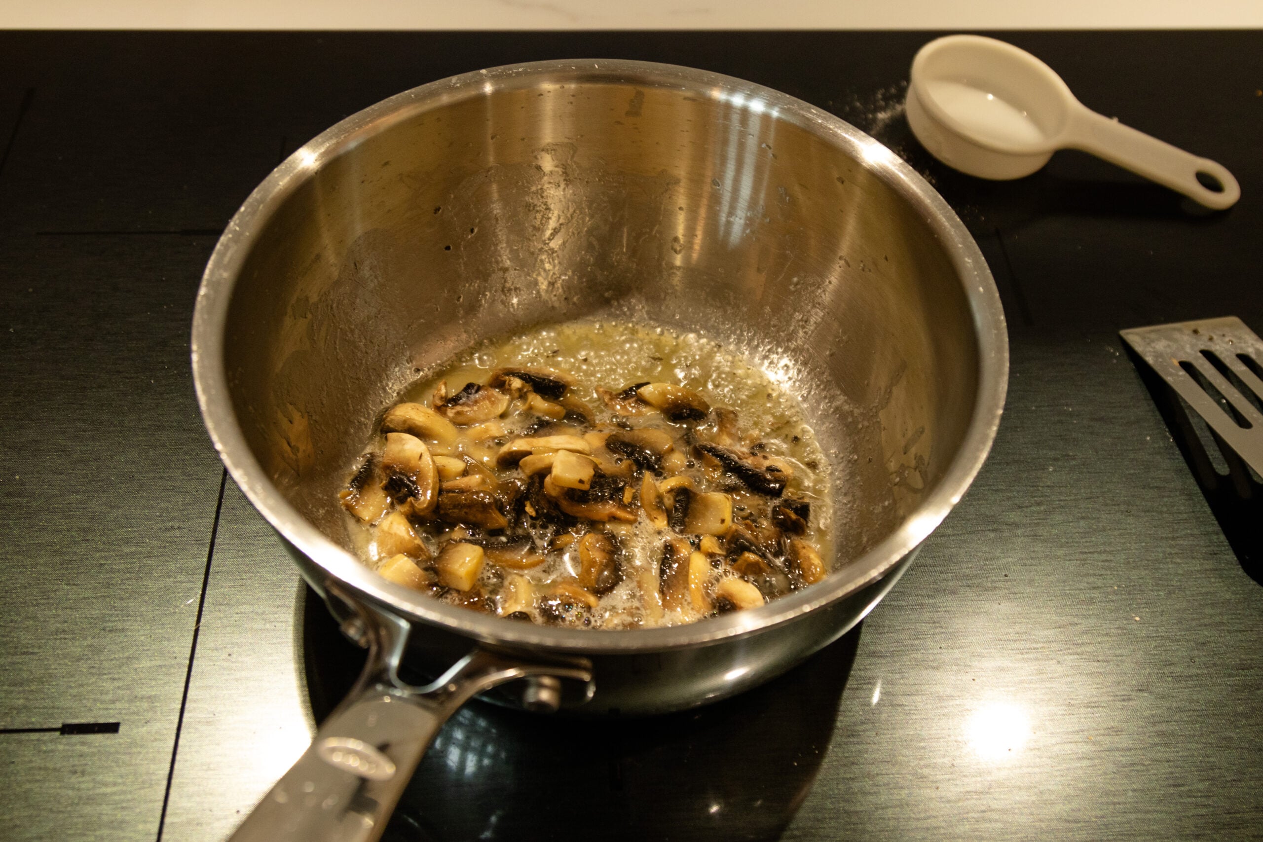 sautéing mushrooms in butter