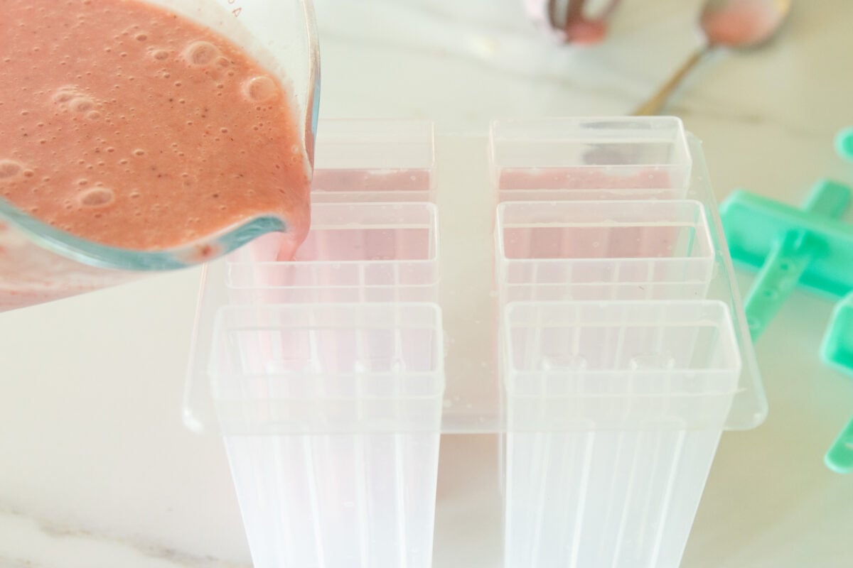 pouring the ingredients into a mold