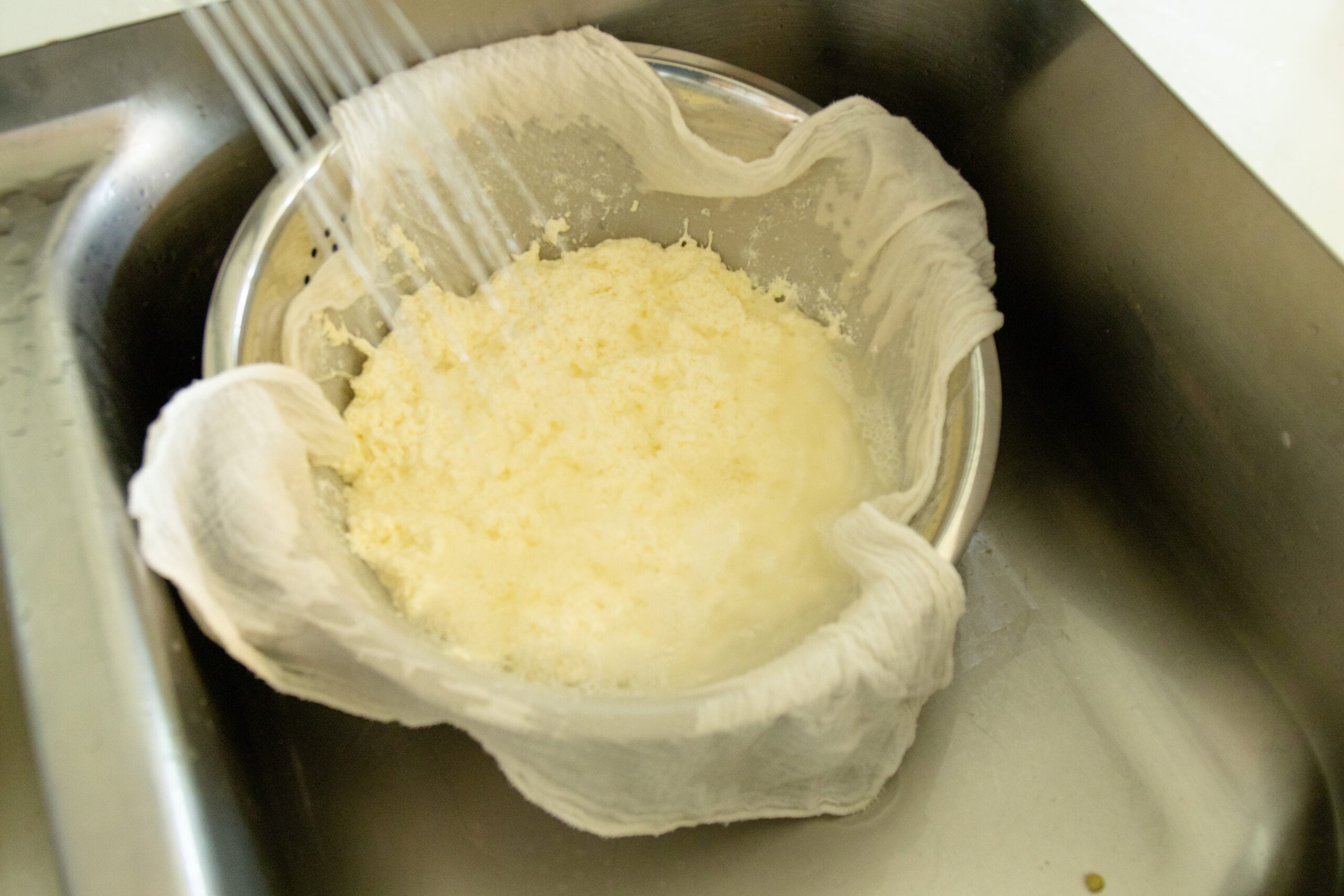 rinsing the cottage cheese
