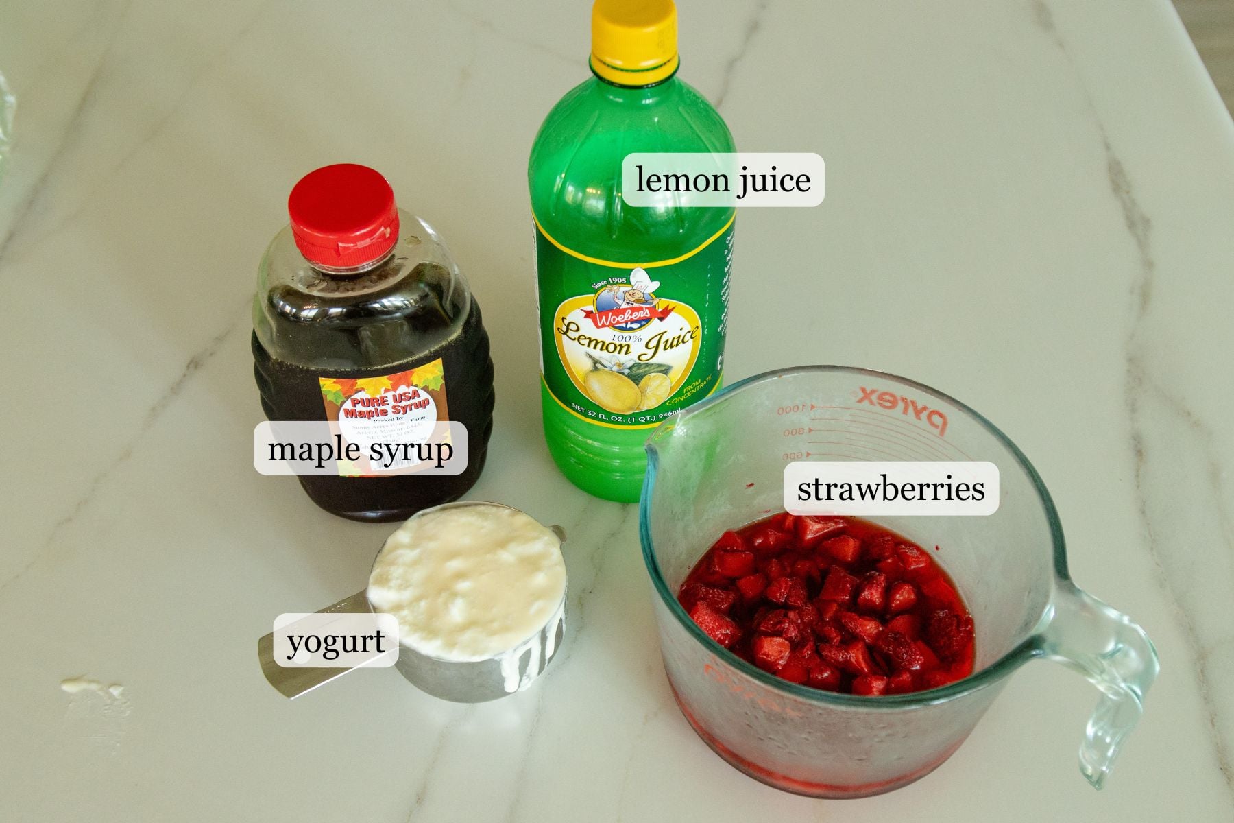 ingredients for popsicles setting on the counter