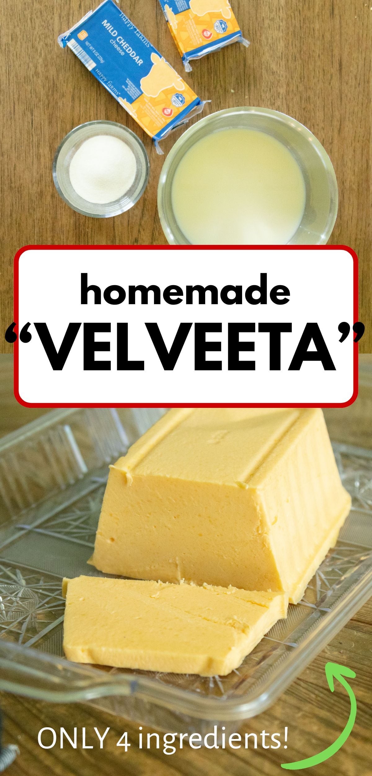 homemade velveeta cheese recipe pin image