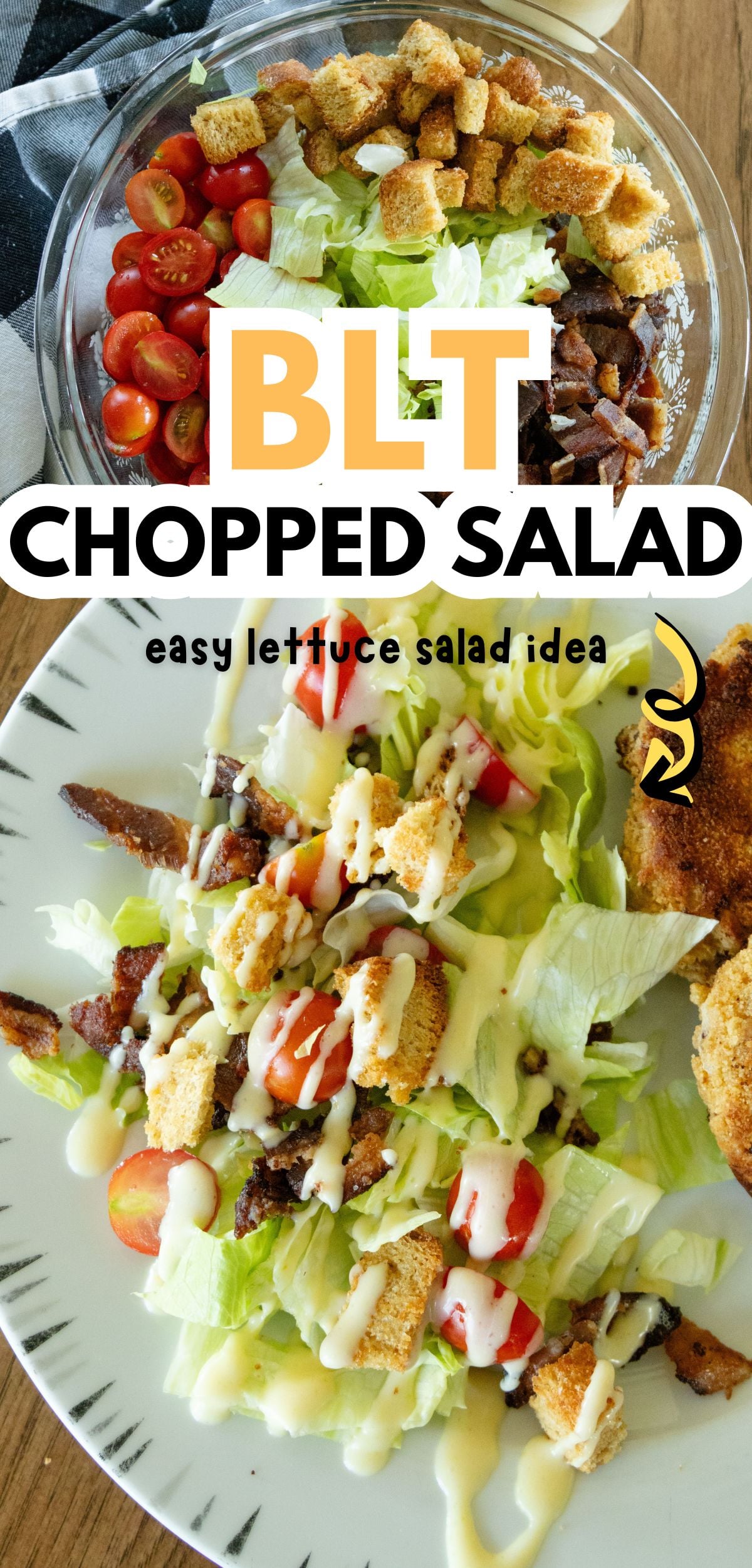 pin image for chopped blt salad