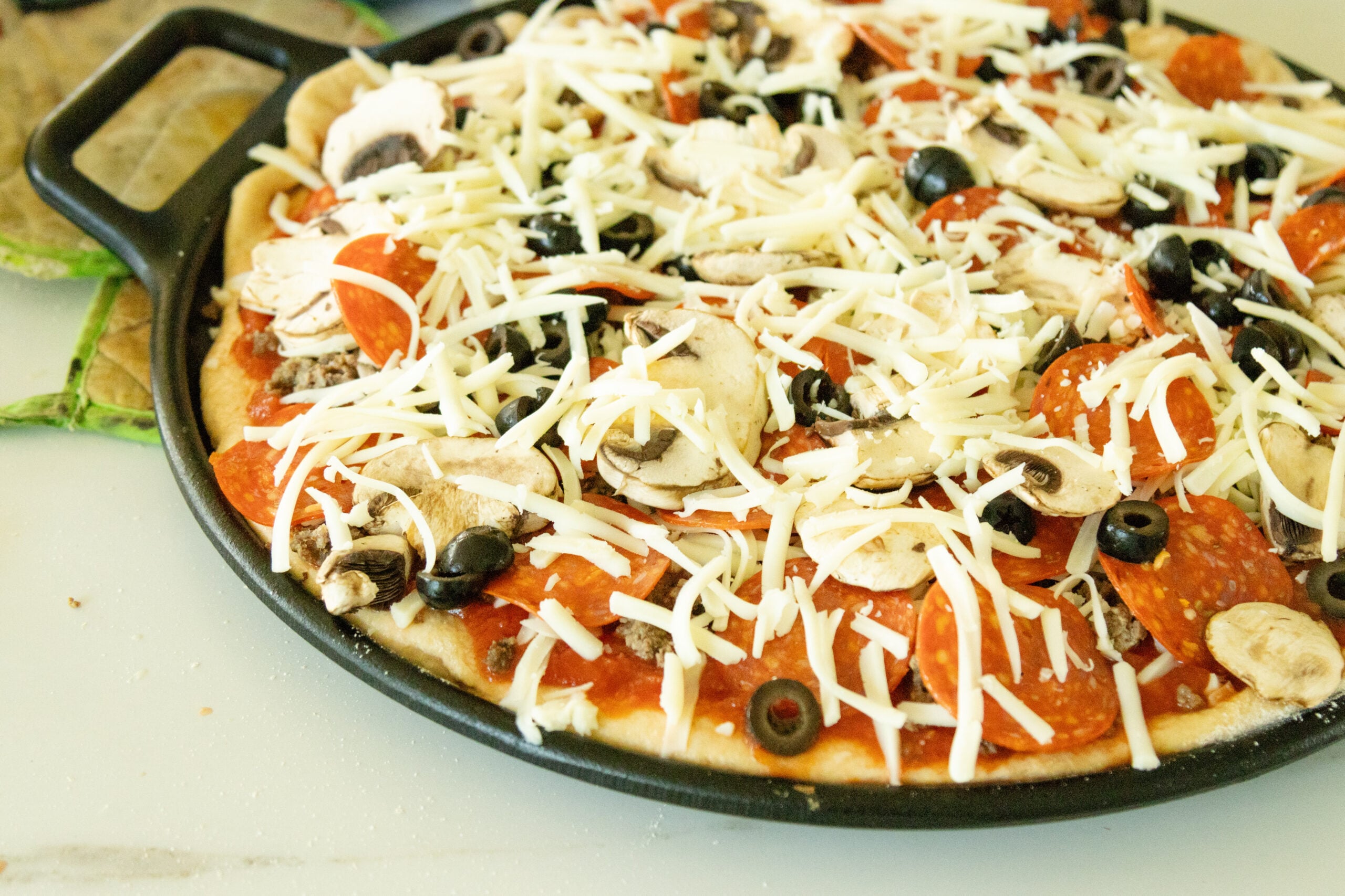 pizza ready for the oven