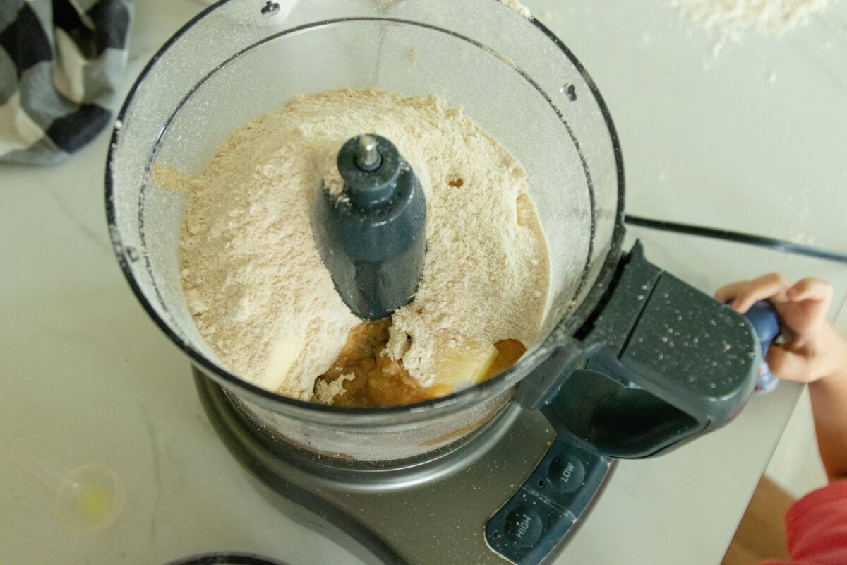 dry ingredients in the food processor
