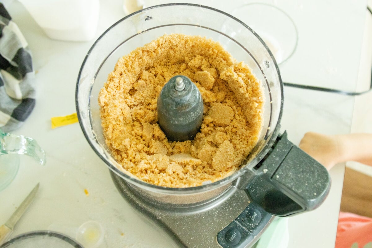 cracker mixture in the food processor