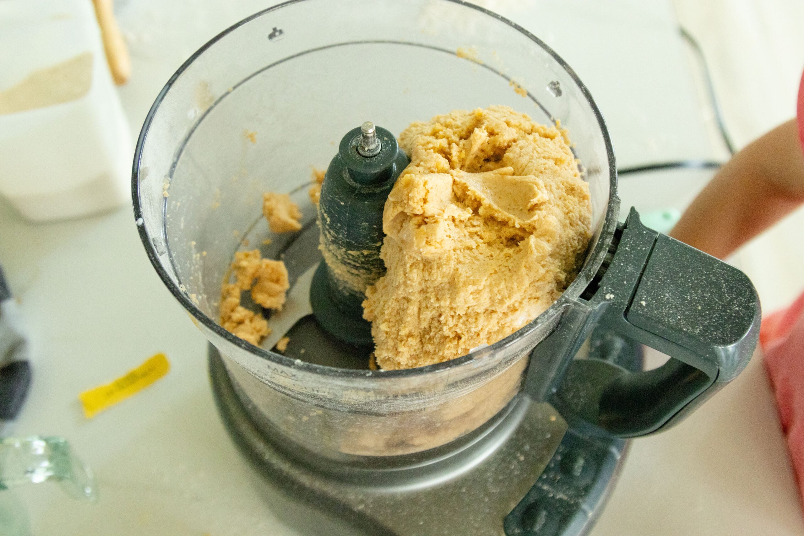 cheese cracker dough in the food processor