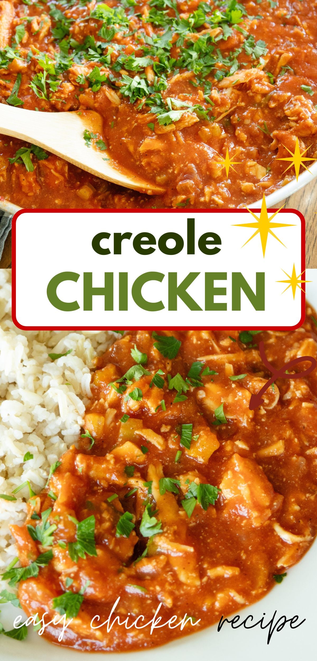 pin image for easy chicken creole recipe