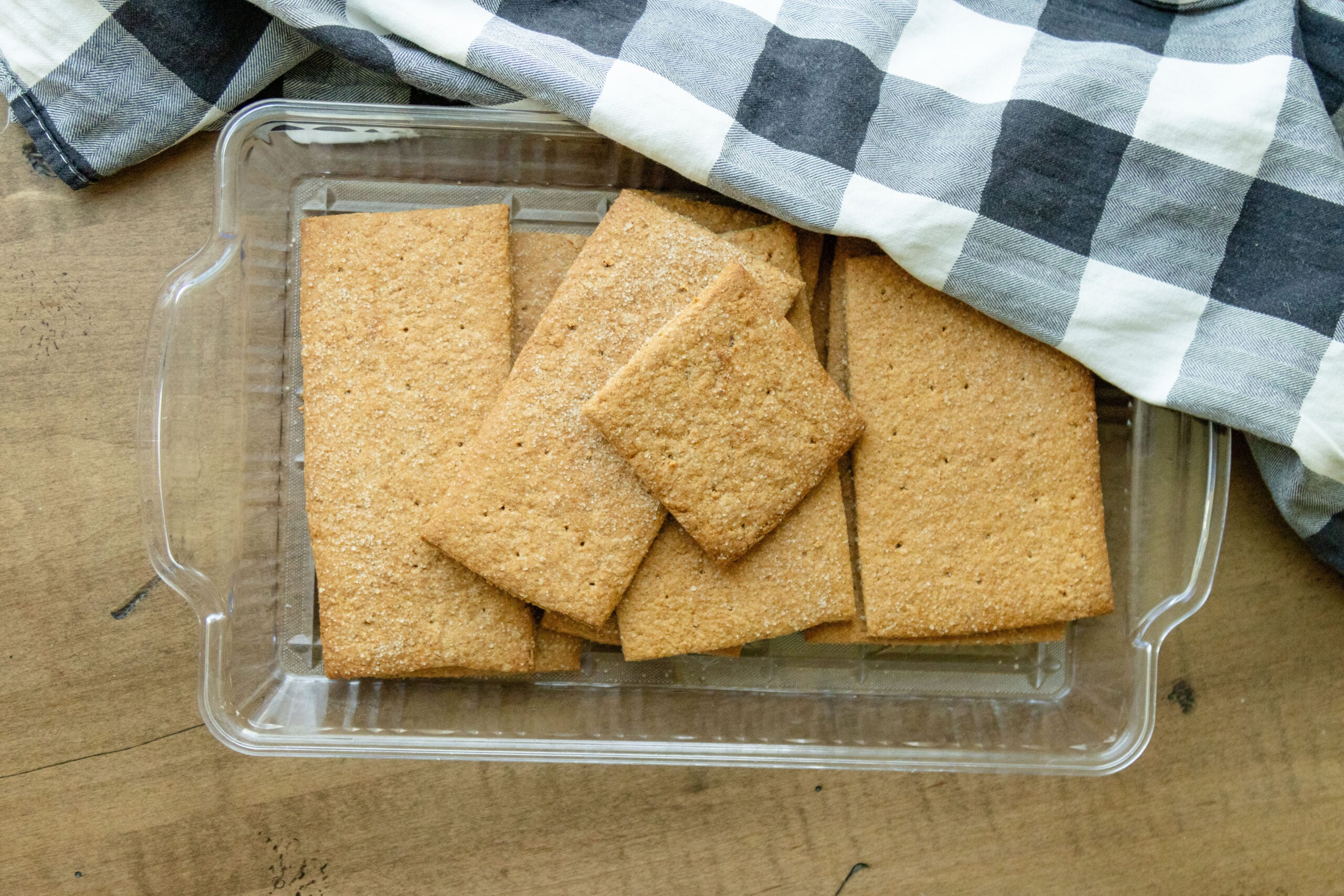 a pan of easy homemade graham crackers