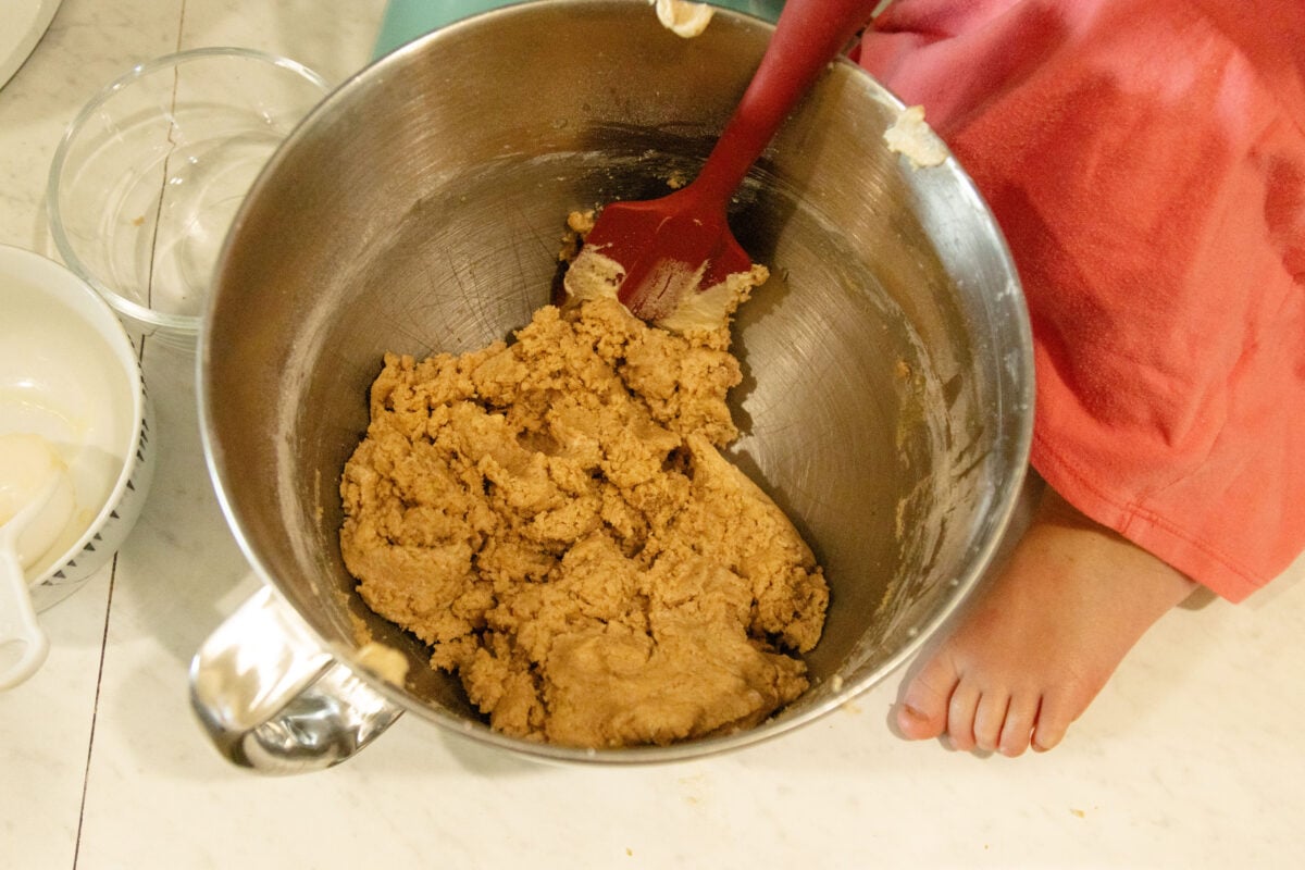 graham cracker dough in the bowl