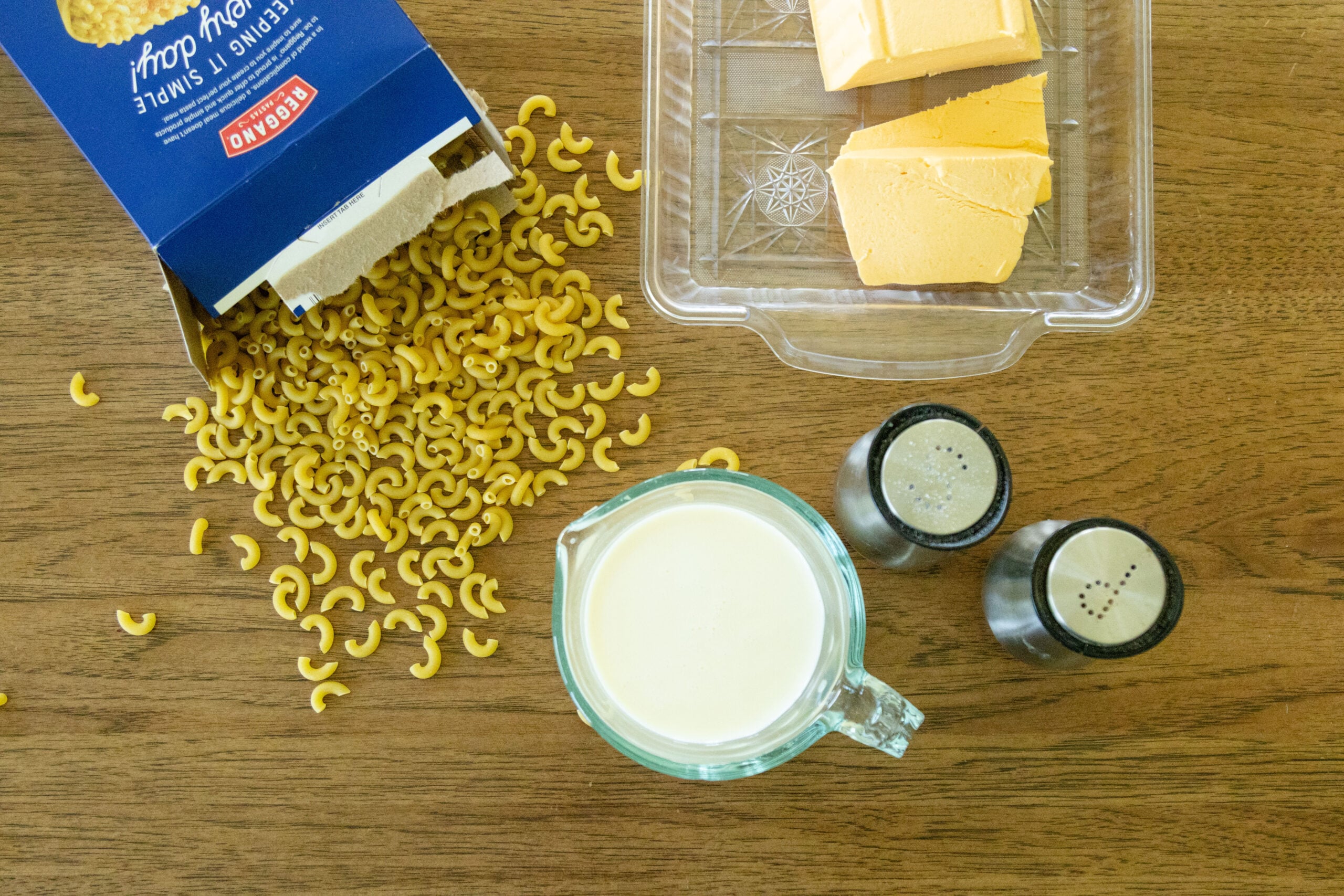 ingredients for homemade mac and cheese