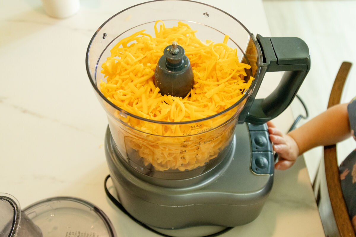 shredded cheese in the food processor