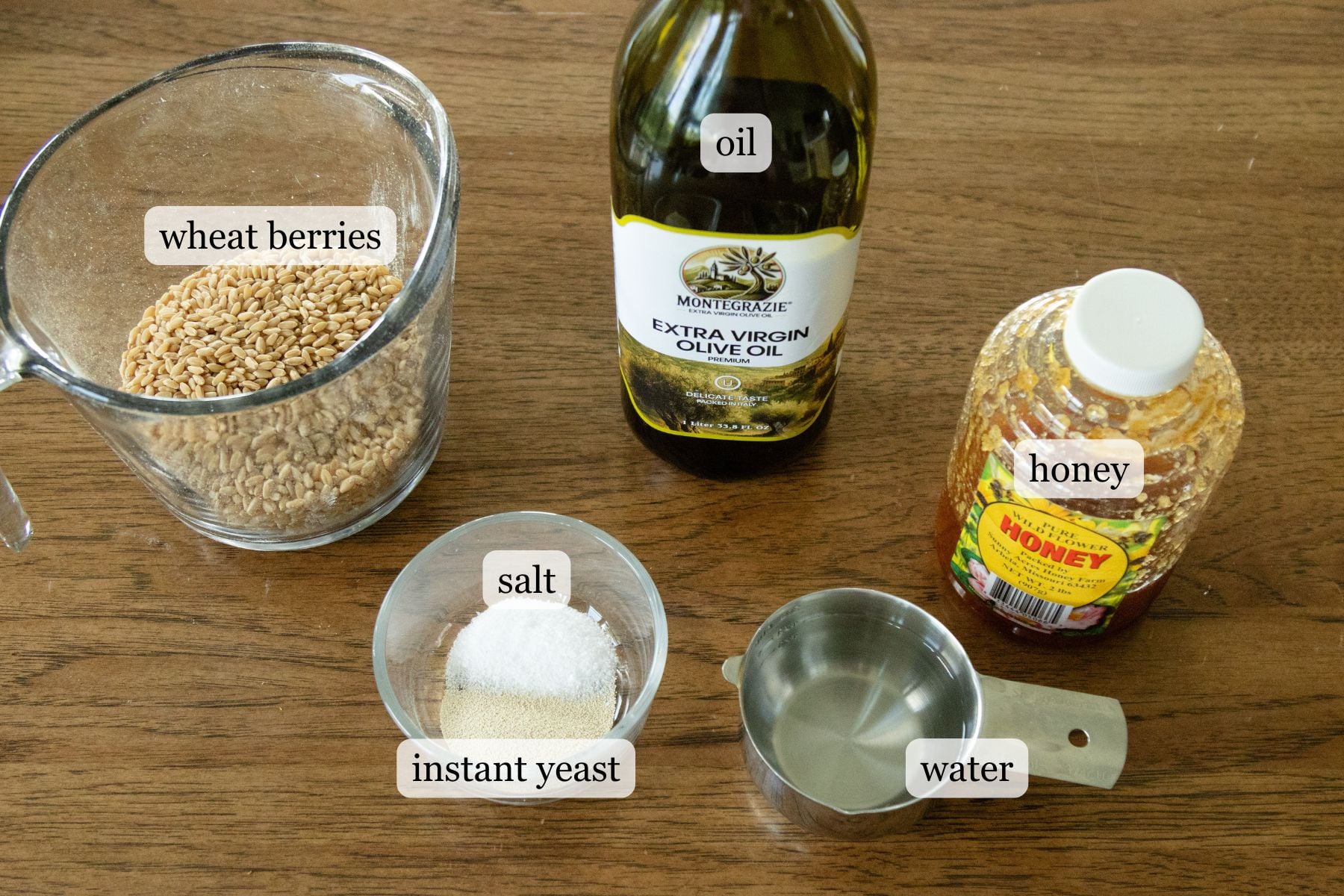 ingredients for whole wheat pizza dough