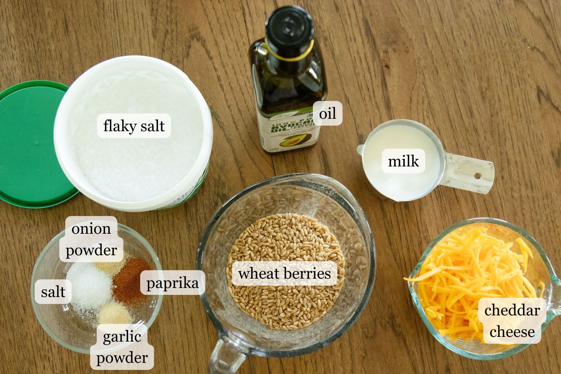 ingredients for cheddar cheese crackers