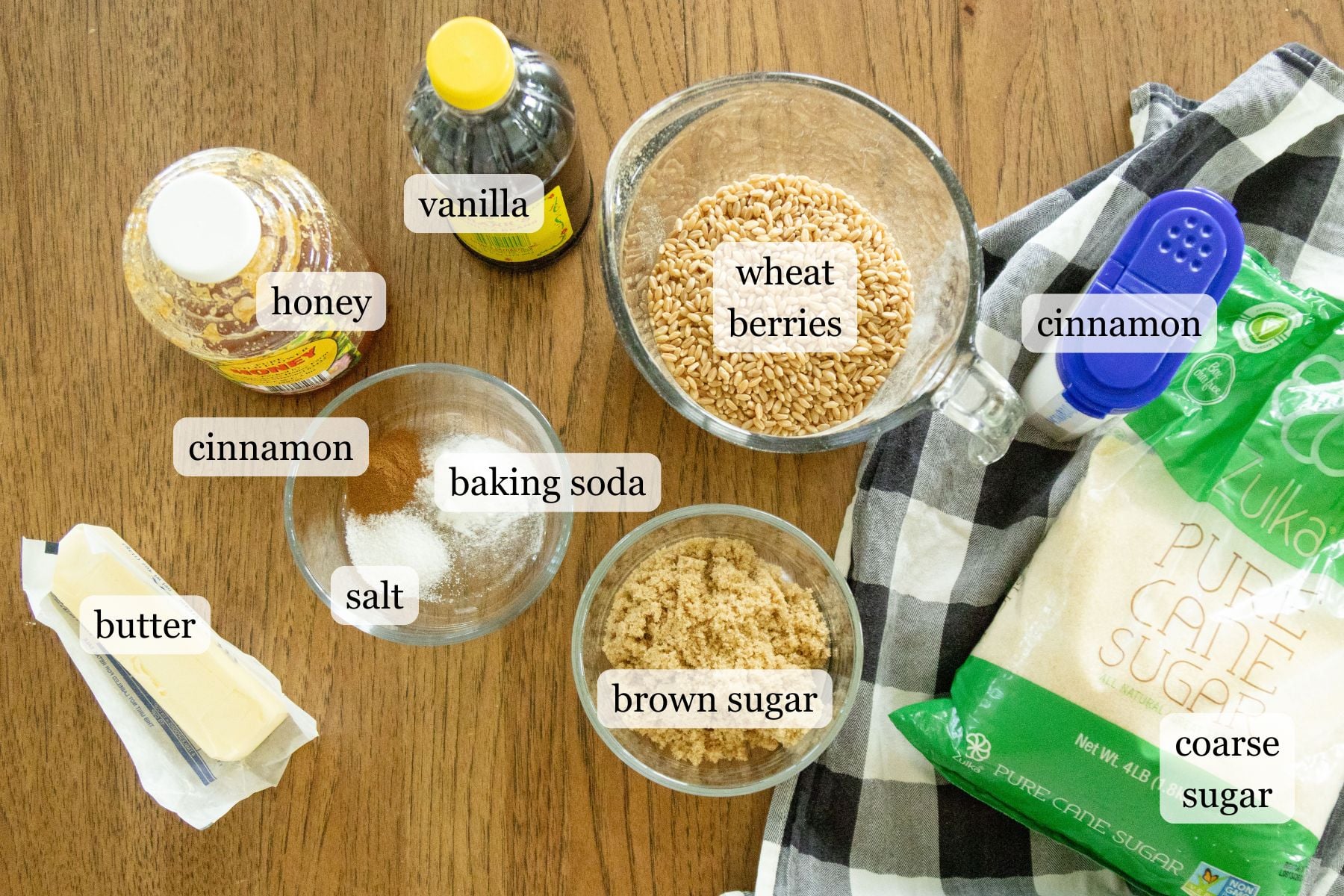 ingredients for easy homemade graham crackers
