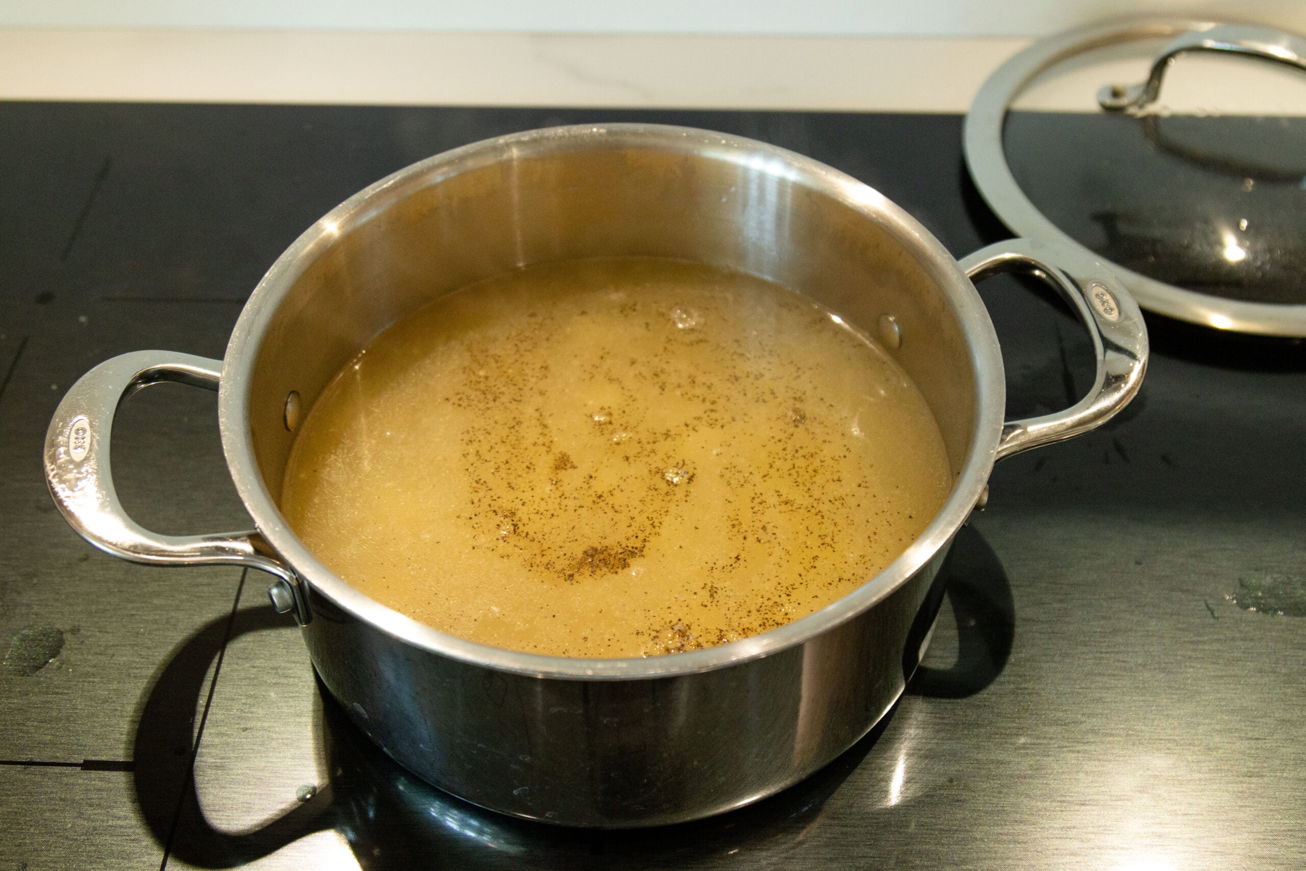 broth in the soup pot