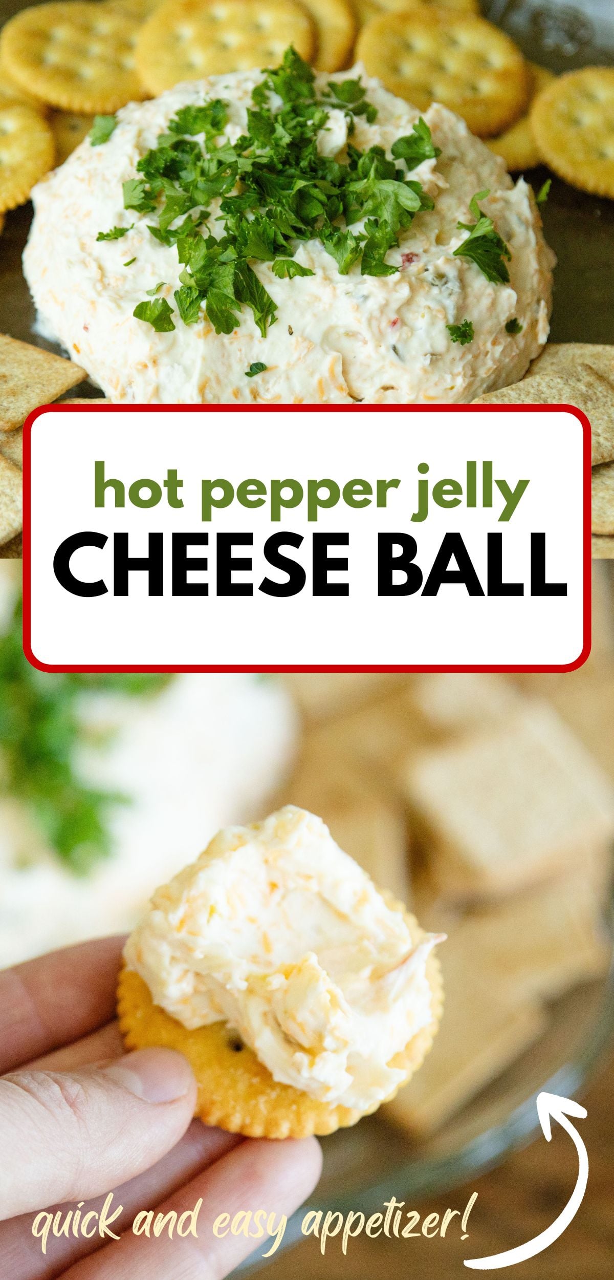 pin image for hot pepper jelly cheese ball