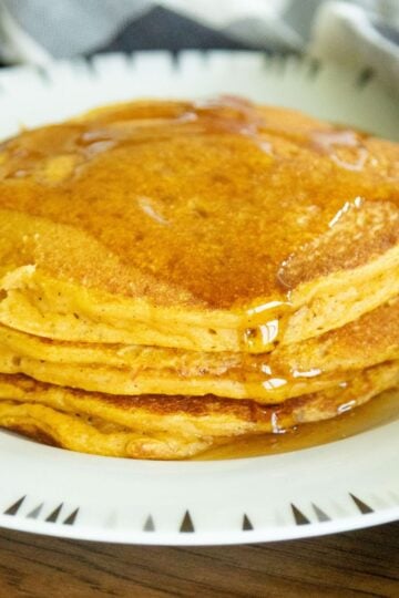 three pancakes on a plate