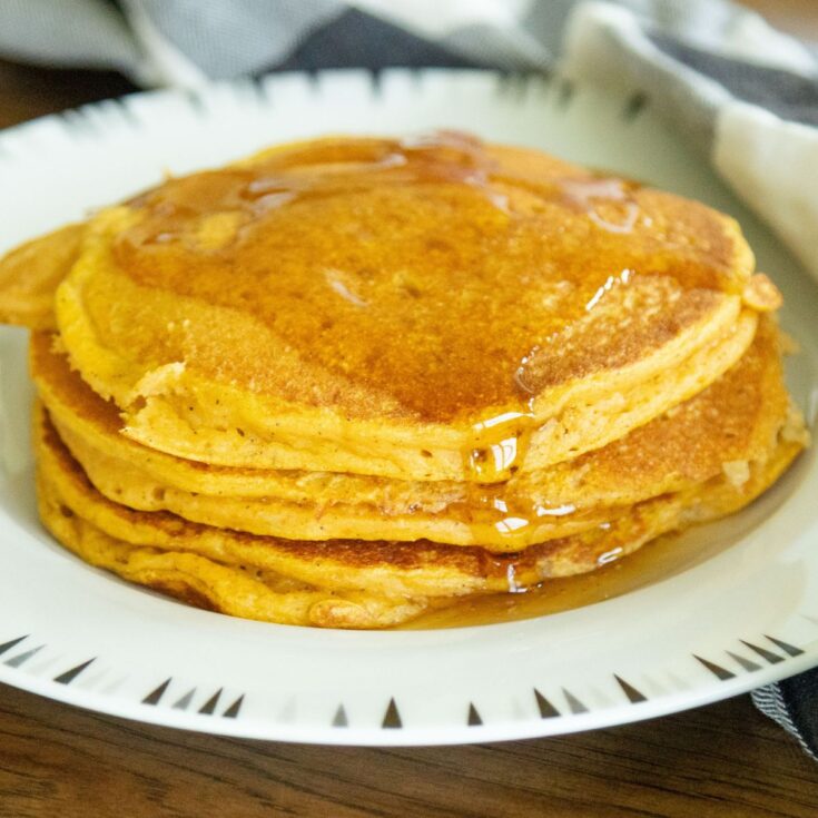 three pancakes on a plate