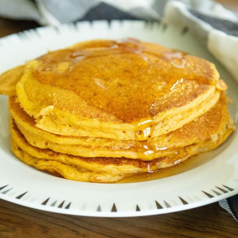 three pancakes on a plate