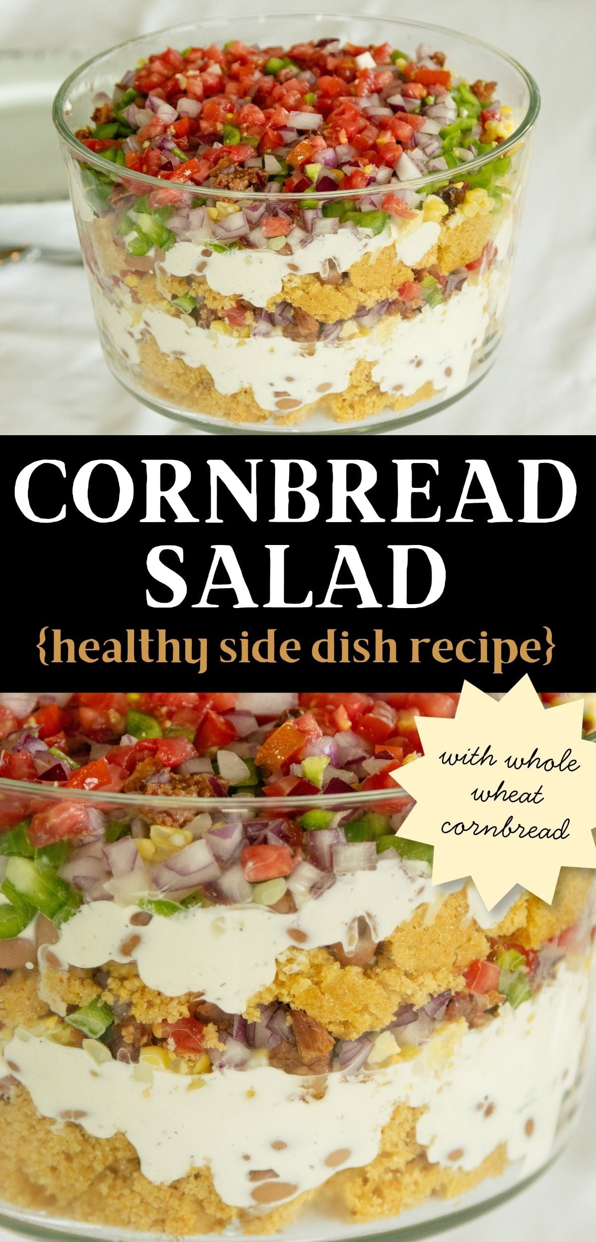 pin image for delicious cornbread salad recipe