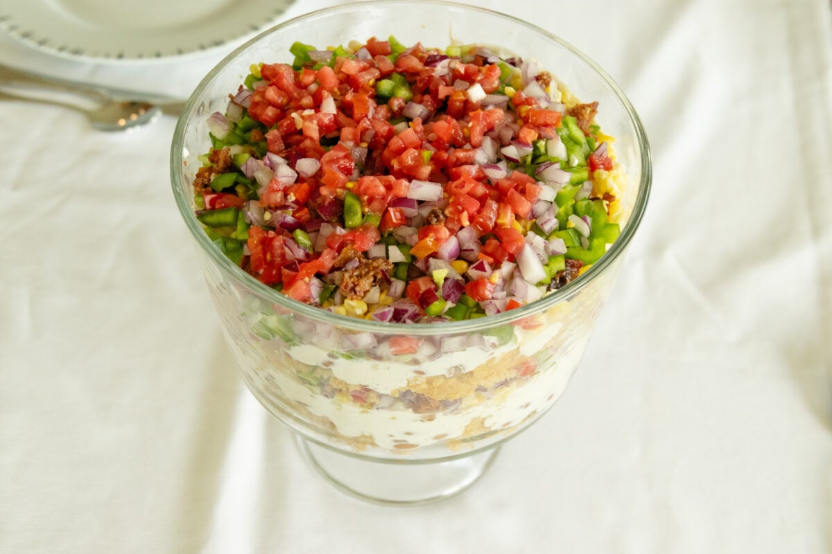 cornbread salad, ready to eat!